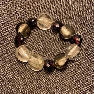 Glass beaded stretch bracelet